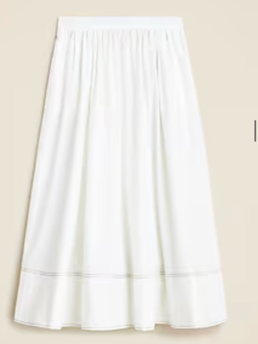 J. Crew White A-Line Maxi Skirt with Hem Stitching